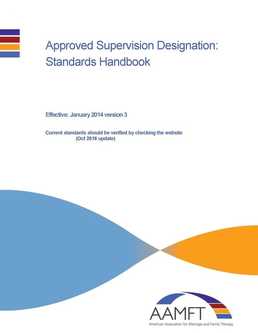 AAMFT Approved Supervisor Designation Standards and Responsibilities Handbook
